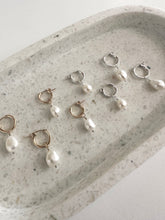 Load image into Gallery viewer, Leigh Petite Pearl Charm + Huggie Set