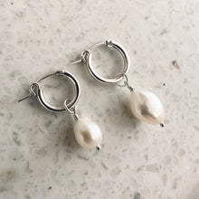 Load image into Gallery viewer, Leigh Petite Pearl Charm + Huggie Set