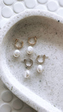 Load image into Gallery viewer, Leigh Classic Pearl Charm + Huggie Set