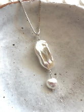 Load image into Gallery viewer, Baroque Pearl Pendant + Sterling Silver Necklace
