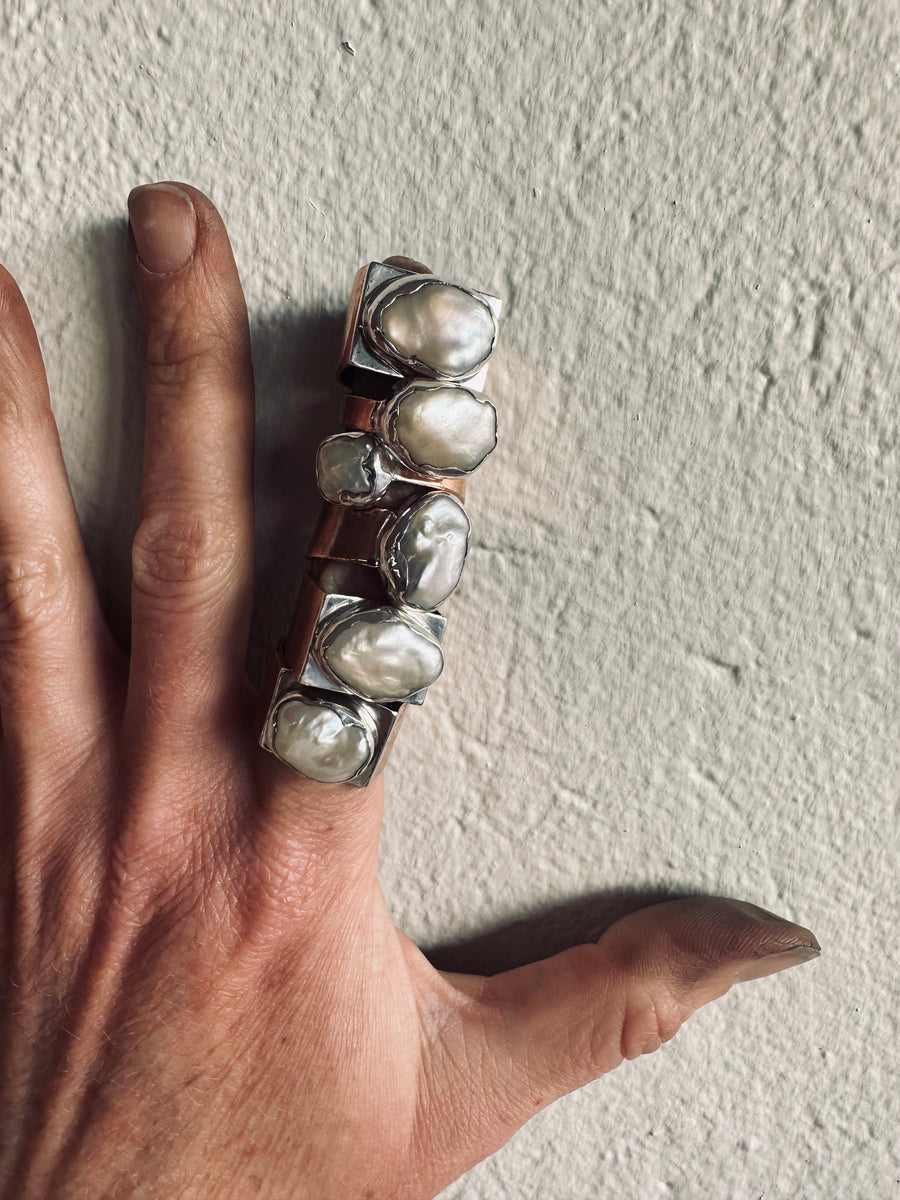 Piper Pearl & Copper Ring – Sharon.the.love