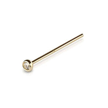 Load image into Gallery viewer, 14K Solid Gold Round Bezel CZ Nose Stud
