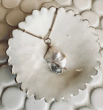Load image into Gallery viewer, Herkimer Diamond + Pearl Necklace
