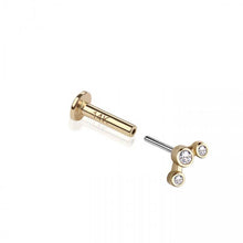 Load image into Gallery viewer, 14k Solid Gold Trinty Flat Back
