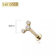 Load image into Gallery viewer, 14k Solid Gold Trinty Flat Back
