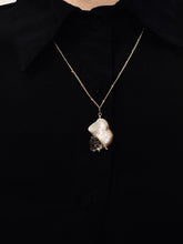 Load image into Gallery viewer, Herkimer Diamond + Pearl Necklace
