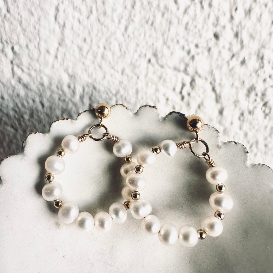 Dainty Pearl Wreath Stud