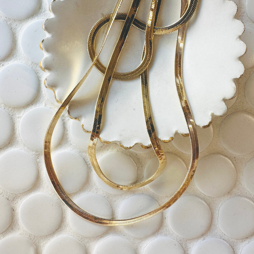 Elkie 3mm Herringbone Necklace
